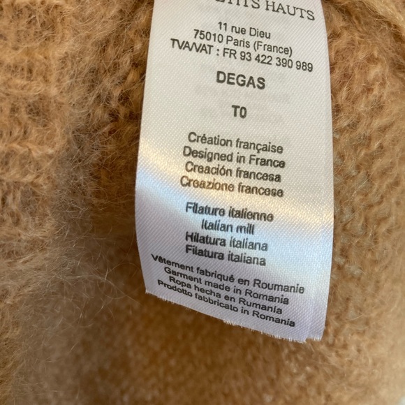 DES PETITS HAUTS Vneck sweater Size 0/XS - Picture 7 of 8